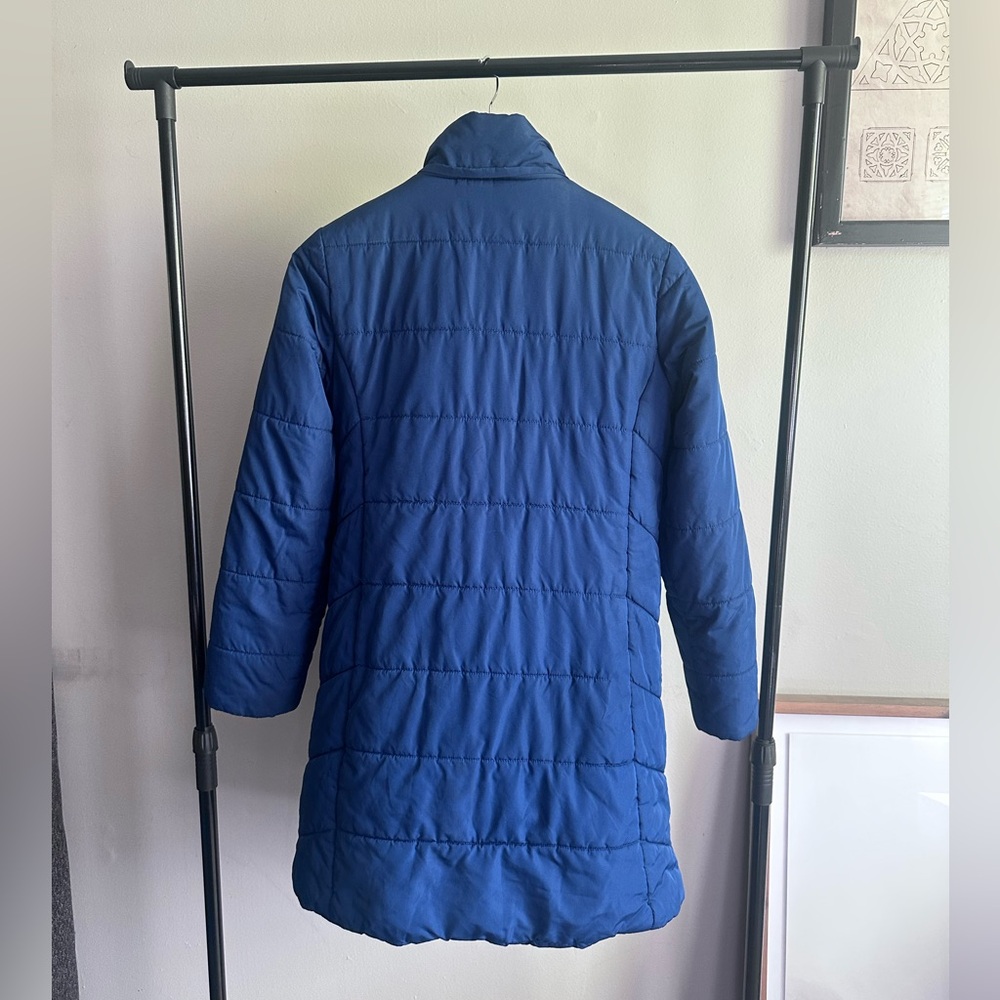 Banana Republic Women’s Down Puffer Jacket – Size XS | Blue Long Winter Coat - Picture 7 of 16
